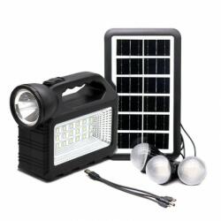  Kit solar lanterna led multifunctionala cu panou solar, 3 becuri, power bank (GD101SOLAR)
