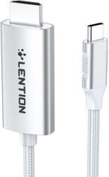 Lention USB-C 4K60Hz HDMI kábel, 3m (ezüst)