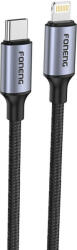 Foneng X95 Pletený kabel USB-C - Lightning s kovovou hlavou PD20W 1, 2 m (šedý)