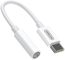 JOYROOM audió adapter (3.5mm jack aljzat - Type-C) FEHÉR Asus Zenfone 3 5.5 (ZE552KL), Honor 8, Sony Xperia X Compact (F5321), Sony Xperia XZ (F8331), LG V20 (H990), Huawei Nova, Blackberry DTEK60, (SH-C1_W)