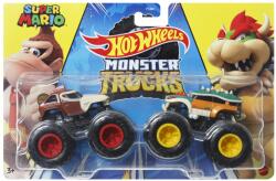 Mattel Hot Wheels Monster Truck Set 2 Masini Scara 1 La 64 Super Mario (MTFYJ64_HWN69) - etoys