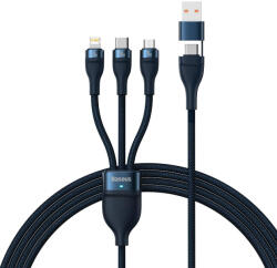 Baseus Flash Series II USB Type C / USB Type A cable - USB Type C / Lightning / micro USB 100 W 1.2 m blue (CASS030103) - bluedigital