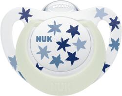 Nuk Залъгалка NUK - Star Night, силикон 6-18 месеца, сини звезди + кутийка (10736752-Сини звезди)