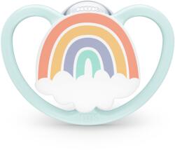 Nuk Силиконова залъгалка NUK - Space, Дъга, 0-6 месеца + кутийка (10730269-Дъга)