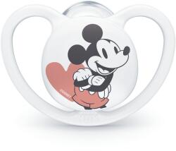 Nuk Силиконова залъгалка NUK - Space Mickey, 6-18 месеца, Бяла + кутийка (10736750-Бял)