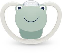 Nuk Силиконова залъгалка NUK - Space, Жаба с кутия за стерилизиране, 0-6 m (10730269-Жаба)