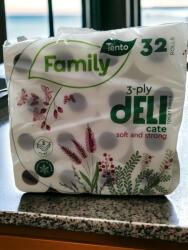 Tento Family Delicate illatmentes toalettpapír 3 rétegű 32 tekercs - szabrina-drogeria