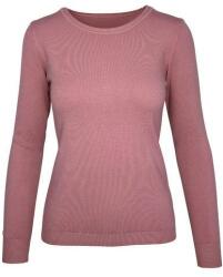 Univers Fashion Pulover tricotat fin cu decolteu rotund, roz prafuit, M-L