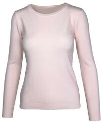 Univers Fashion Pulover tricotat fin cu decolteu rotund, roz pal, M-L