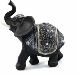 Ella Home Statueta Black Elephant Silver din rasina, Negru, 14cm ComfortTravel Luggage