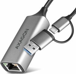 AXAGON Karta sieciowa Axagon ADE-TXCA Karta sieciowa Gigabit Ethernet adapter, USB-C (USB-A redukcja) 3.2 Gen 1, instalacja automatyczna (ADE-TXCA)