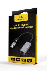 Gembird A-USB3AC-LAN-01 USB 3.1 + type-C Gigabit network adapter Space Grey (A-USB3AC-LAN-01) - pcx
