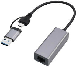 Gembird A-USB3AC-LAN-01 USB 3.1 + type-C Gigabit network adapter Space Grey (A-USB3AC-LAN-01) - dtshop