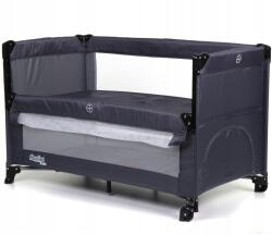 LikeSmart Bed Slide Ultrahordozható utazó összecsukható ágy, 2 az 1-ben, Gyerekeknek, Függesztett padló, könnyen szállítható, ideális utazáshoz, tartós anyag oldalvédővel és matraccal, Gray Slide (isplksslibebe