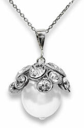 Ragyogj. hu Swarovski csiszolt kristályos gyöngy ezüst nyaklánc fehér gyöngy (glam791)