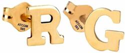 ATCOM Sárga arany fülbevaló minta Egyéni kezdőbetűk (C-AU-G-INITIALE-PERSONALIZATE)
