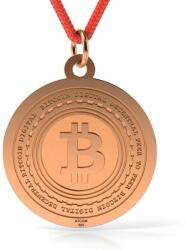 ATCOM Rózsaarany medál Bitcoin mintás zsinórral (PS-AU-R-BITCOIN)