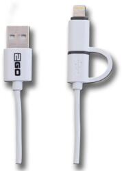 2GO 2in1 USB Lade-/Datenkabel f. Micro-USB & Apple 100cm ws (795637) (795637)