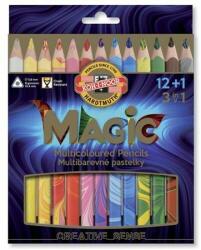 KOH-I-NOOR Színes varázsceruza készlet, háromszögletű, KOH-I-NOOR "Magic 3408", 12+1 különböző szín (TKOH3408) - jatekotthon