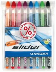 Schneider Golyóstoll készlet, 0, 7 mm, kupakos, SCHNEIDER "Slider Basic XB", vegyes színek (TSCSLIXBV8) - jatekotthon