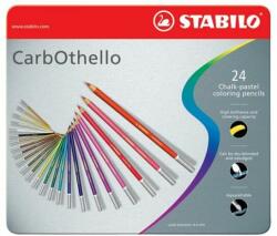 STABILO Pasztell ceruza készlet, kerek, fém doboz, STABILO "CarbOthello", 24 különböző szín (TST14246) - jatekotthon