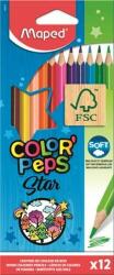 Maped Színes ceruza készlet, háromszögletű, MAPED "Color`Peps Star", 12 különböző szín (IMA183212)