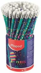 Maped Grafitceruza radírral, ceruzatartó, HB, háromszögletű, MAPED "Pixel Party", 72 darab (IMA851818)