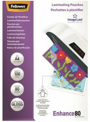 Fellowes Meleglamináló fólia, 80 mikron, A4, fényes, 100 db, FELLOWES (IFW53061) - jatekotthon