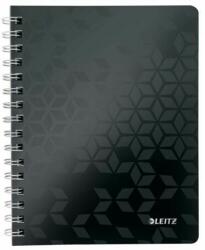 Leitz Spirálfüzet, A5, kockás, 80 lap, LEITZ "Wow", fekete (E46410095) - jatekotthon