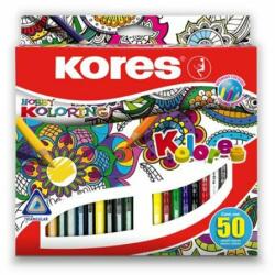 Kores Színes ceruza készlet, háromszögletű, KORES "Triangular", 50 különböző szín (IK93350) - jatekotthon