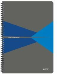 Leitz Spirálfüzet, A4, kockás, 90 lap, PP borító, LEITZ "Office", szürke-kék (E44950035) - jatekotthon
