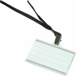 DONAU Azonosítókártya tartó, fekete nyakba akasztóval, 85x50 mm, műanyag, DONAU (D8347FK) - jatekotthon