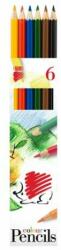 ICO Színes ceruza készlet, hatszögletű, ICO "Süni", 6 különböző szín (TICSU6)
