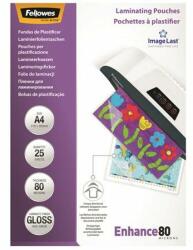 Fellowes Meleglamináló fólia, 80 mikron, A4, fényes, 25 db, FELLOWES (IFW53962) - jatekotthon