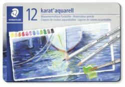 STAEDTLER Akvarell ceruza készlet, hatszögletű, fém doboz, STAEDTLER "Karat® aquarell 125", 12 különböző szín (TS125M12)