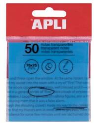 APLI Öntapadó jegyzettömb, átlátszó, vízálló, 75x75 mm, 50 lap, APLI, kék (LCA19571) - jatekotthon
