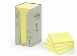 3M Öntapadó jegyzettömb, 76x76 mm, 16x100 lap, környezetbarát, 3M POSTIT, sárga (LPK6541T) - jatekotthon