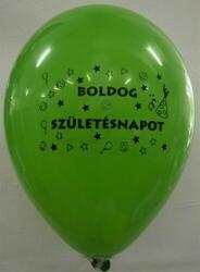 Léggömb, 26 cm, két oldalon nyomott "Boldog születésnapot", vegyes szín (PTR0342) - jatekotthon