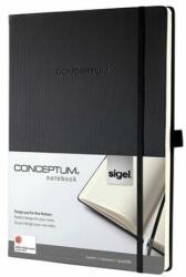 Sigel Jegyzetfüzet, exkluzív, A4, kockás, 97 lap, keményfedeles, SIGEL "Conceptum", fekete (SVC111)