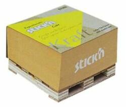 STICK N Öntapadó jegyzettömb, 76x76 mm, 400 lap, mini raklap, STICK N "Kraft Cube", barna (SN21816) - jatekotthon