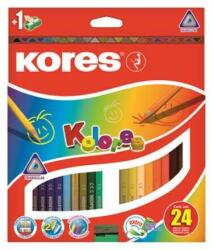 Kores Színes ceruza készlet, háromszögletű, KORES "Triangular", 24 különböző szín (IK100324) - jatekotthon