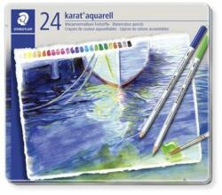 STAEDTLER Akvarell ceruza készlet, hatszögletű, fém doboz, STAEDTLER "Karat® aquarell 125", 24 különböző szín (TS125M24)