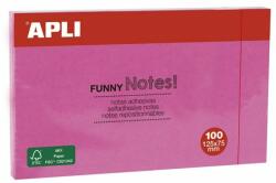 APLI Öntapadó jegyzettömb, 125x75 mm, 100 lap, APLI "Funny", pink (LNP15003) - jatekotthon