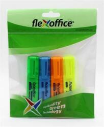 FlexOffice Szövegkiemelő készlet, 1-4 mm, FLEXOFFICE "HL05", 4 különböző szín (FOHL05V4) - jatekotthon