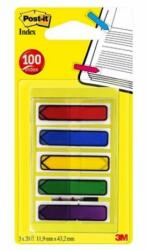 3M Jelölőcímke, műanyag, 5x20 lap, 11, 9x43, 2 mm, nyíl, 3M POSTIT, vegyes (LPJ684ARR1) - jatekotthon