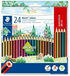 STAEDTLER Színes ceruza készlet, hatszögletű, STAEDTLER "Noris Colour 185", 20+4 különböző szín (TS185C24P) - jatekotthon