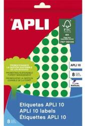 APLI Etikett, 10 mm kör, kézzel írható, színes, APLI, zöld, 1008 etikett/csomag (LCA2733) - jatekotthon
