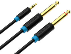 Vention Cablu audio Vention BACBD, 1x Jack 3.5mm la 2x Jack 6.35mm tata, 50cm, Negru (056185)