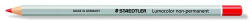 STAEDTLER Jelölőceruza, hatszögletű, mindenre író, lemosható (omnichrom), STAEDTLER "Lumocolor 108", piros (TS1082) (TS1082)
