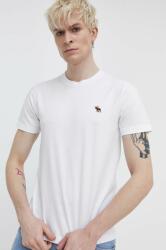 Abercrombie & Fitch pamut póló fehér, férfi, sima - fehér L - answear - 7 990 Ft